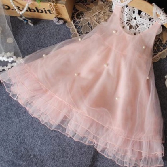 Girls Baby Ballet Pink Pearl Princess Layered Tulle Dress7-8 months - Picture 2 of 4